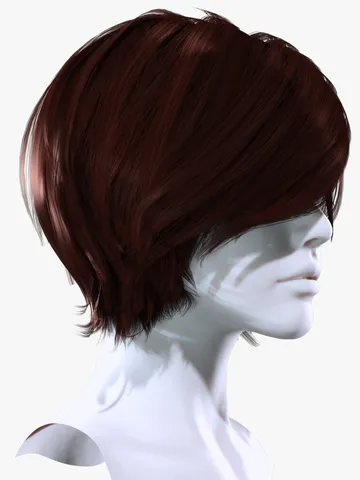 asymmetrical medium bob haircut 3d model download character