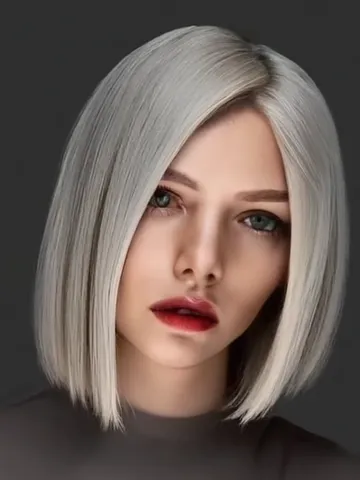 asymmetrical bob hairstyle on craiyon