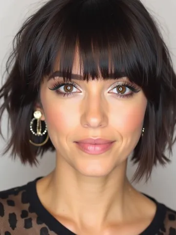 26 black hair with bangs hairstyle ideas 2025 fashion trend