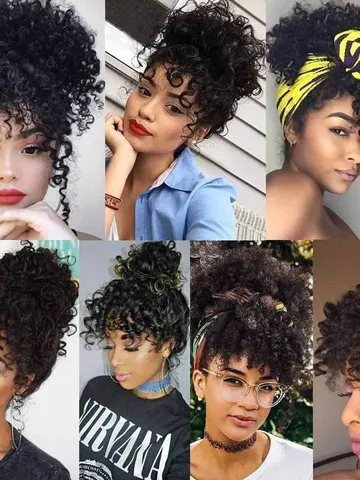 natural black curly hairstyles with bangs 20 cute natural ha