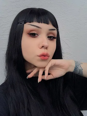 black hair with bangs