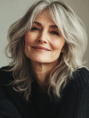 20 stunning curtain bangs for women over 50 that are totally