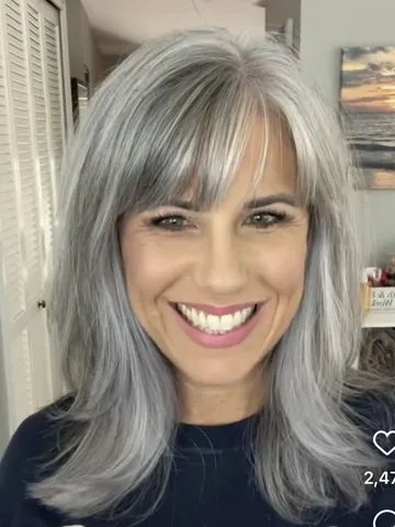 grey hair with bangs artofit