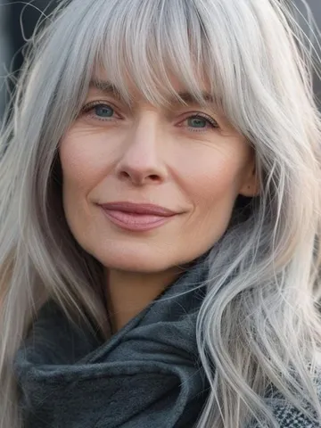 bangs for older women stylish options across hair types grey