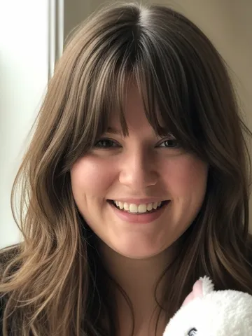 long layers bangs for women with round and chubby faces