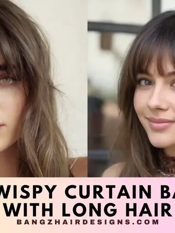 21 wispy curtain bangs with long hair a guide for long hair