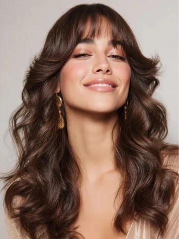 19 stunning wavy hair with curtain bangs looks