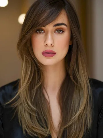 15 beautiful long layered haircuts with side bangs for 2025