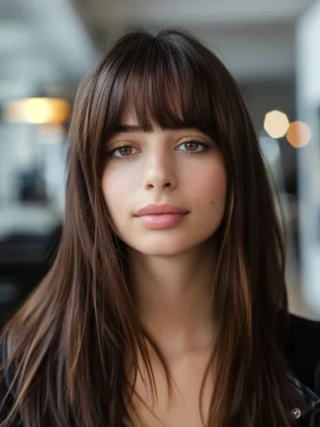 Dark Brown Hair With Bangs Haircuts We're Obsessing Over This Season