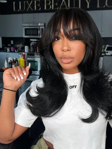 Best 14 Curtain Bang Straight Hair Styles - Taper Haircuts