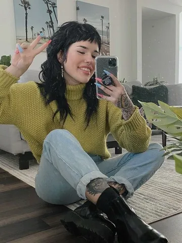 mullet baby bangs long hair mullet haircut edgy hair