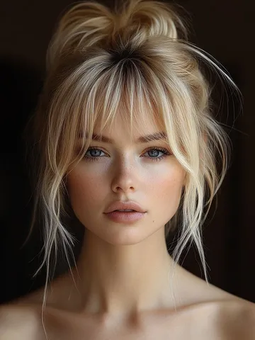 Wedding Hairstyles Half Up Medium Bangs: Sophisticated Chic Knot ...