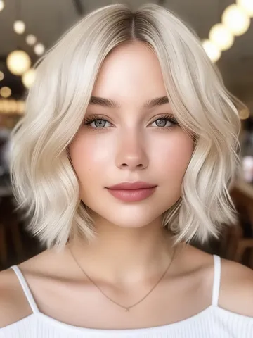 22 cute haircuts for round faces classic blonde bob with sof