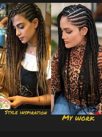 seamlessknots boxbraids with side cornrows protectivedtyles
