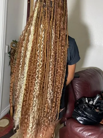 boho knotless braids brown and blonde pretty braided hairsty