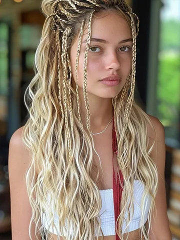 25 inspirational mixed blonde knotless braid styles for 2024