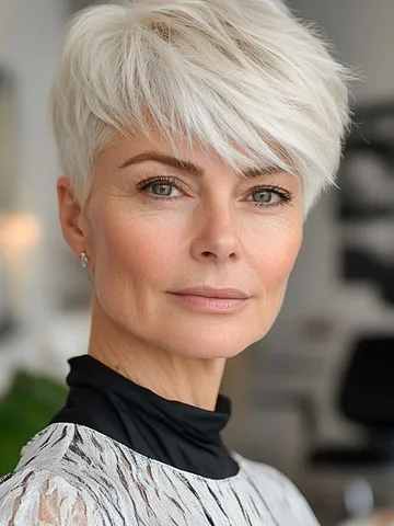 50 trendy pixie haircuts for women over 50 icy blonde choppy