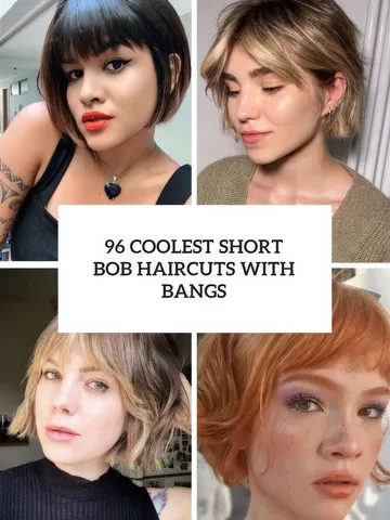 96 coolest short bob haircuts with bangs styleoholic