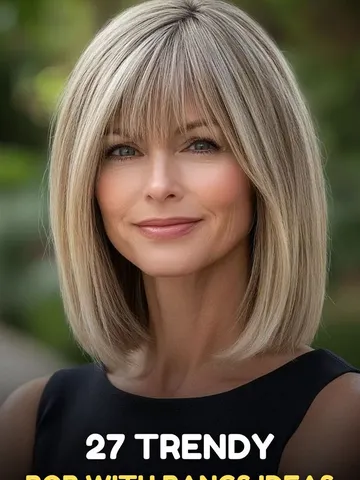 27 trendy bob haircuts with bangs that suit every face shape