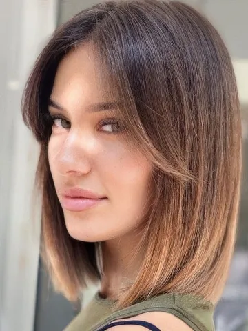 long layered bob with side bangs