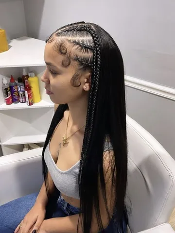 braids with straight hair
