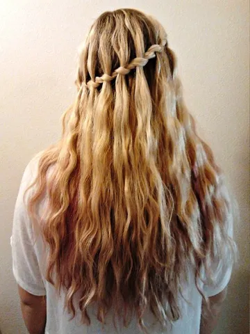 stylish waterfall braid hairstyle
