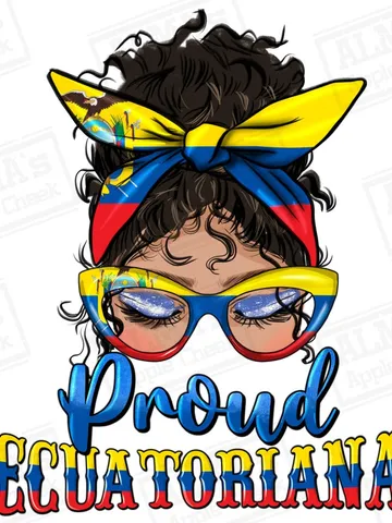 proud ecuatoriana latina messy bun png sublimation design do