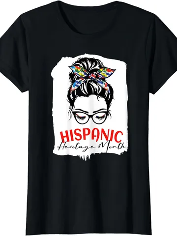 national hispanic heritage month latina women messy bun t sh