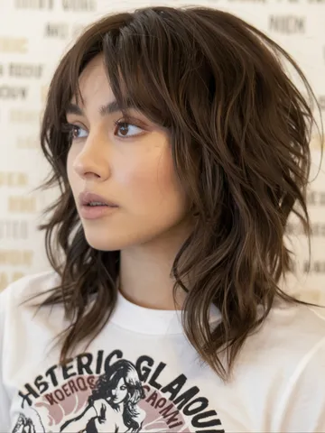 22 ideas for medium shaggy hairstyles 2025 choppy layers curtain bangs ...