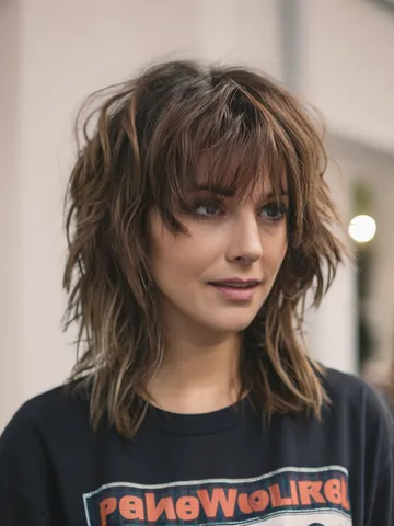 22 ideas for medium shaggy hairstyles 2025 choppy layers curtain bangs ...