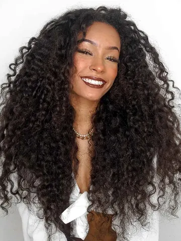 choppy curly layered long hair