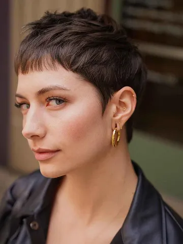 choppy pixie haircut shot