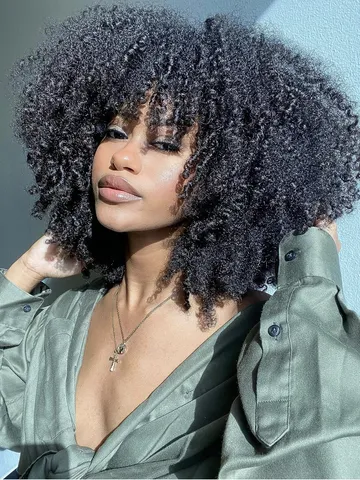 amazon com runm short curly afro wig with bangs for black wo