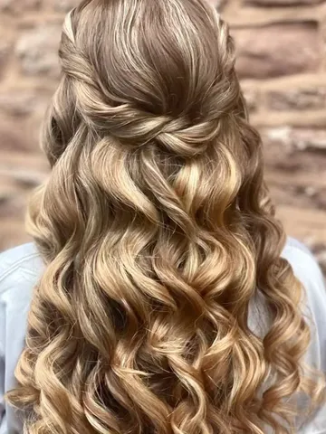 prom hairstyles for curly hair half up half down 30 chic hal
