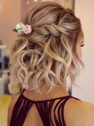 shoulder length curly hairstyles for prom