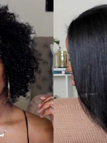 kinky curly to straight hair tutorial humidity resistant sha