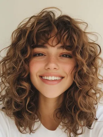 25 crazy good hairstyles for curly hair with bangs for 2025