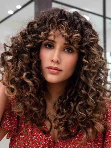 curly hairstyles with curly bangs