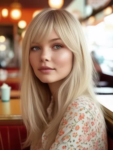 30 Cute Hairstyles for Round Faces : Long Straight Hair with Side-Swept ...