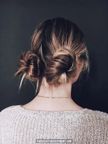 2 messy buns in 2 quick steps bun hairstyles messy hairstyle