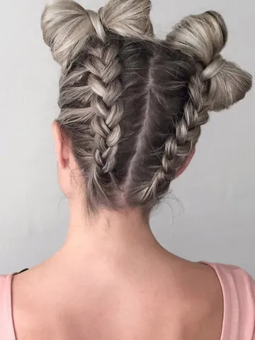 formidable cute and easy double bun hairstyles straight hair