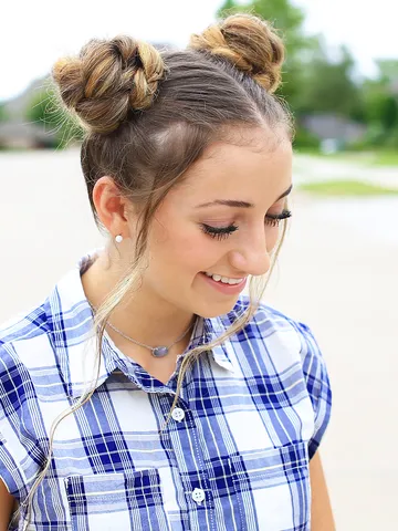 double braided buns cute girls hairstyles