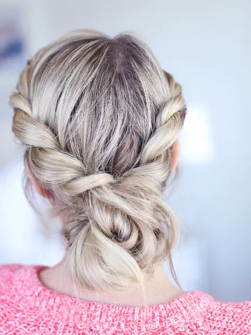 twist back messy bun cute girls hairstyles