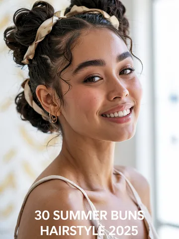 30 summer buns hairstyle 2025 ideas cute messy easy updos sp