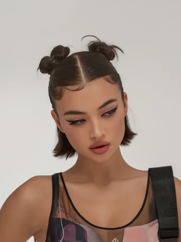 cute spring hairstyles 2025 playful double buns for short ha
