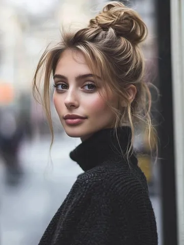 31 edgy messy buns for medium hair texture bun hairstyles fo
