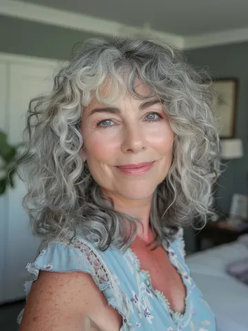 grey curly hair hairstyles to highlight your best features