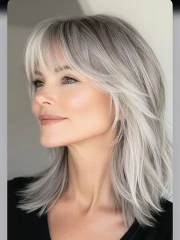 pin by kmd on hairstyles haircuts for medium hair grey hair