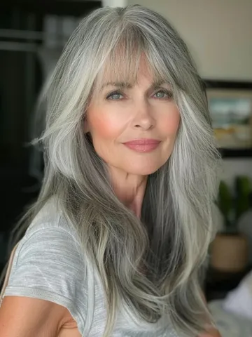 45 absolutely stunning gray hairstyles with bangs for women