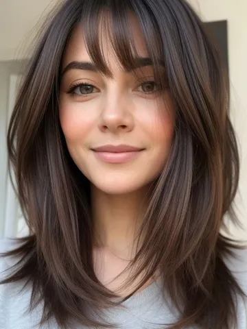 19 long hairstyles for women with round faces that shape the
